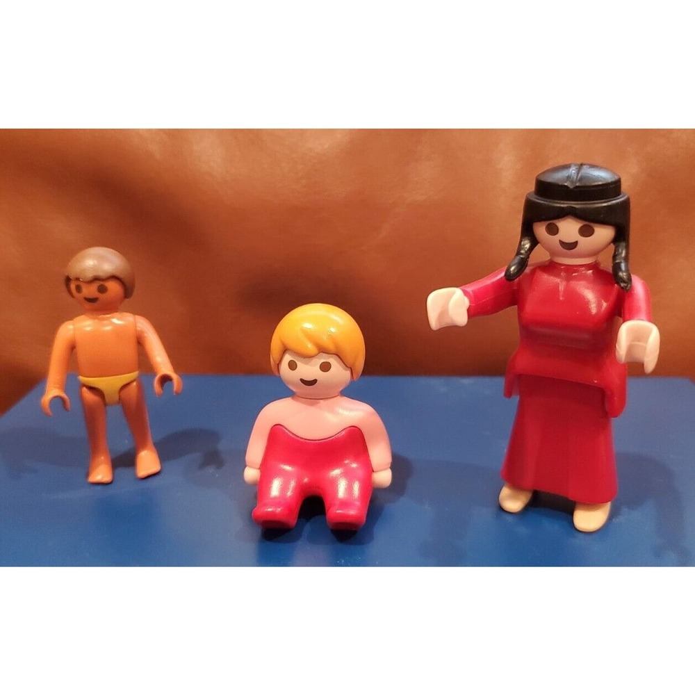 Lot Of 3 Playmobil Child Figures Play Mobile People Girl Boy Woman